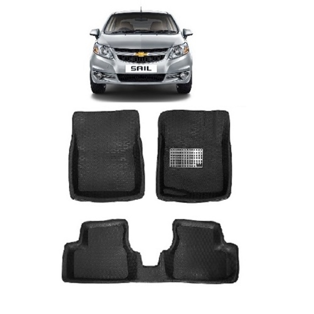 4.5D Car Floor Foot Tray Mats for Sail  - Black